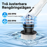 SpinClean - 9-i-1 Elektrisk Rengöringsborste Med Stav För Skonsam Städning