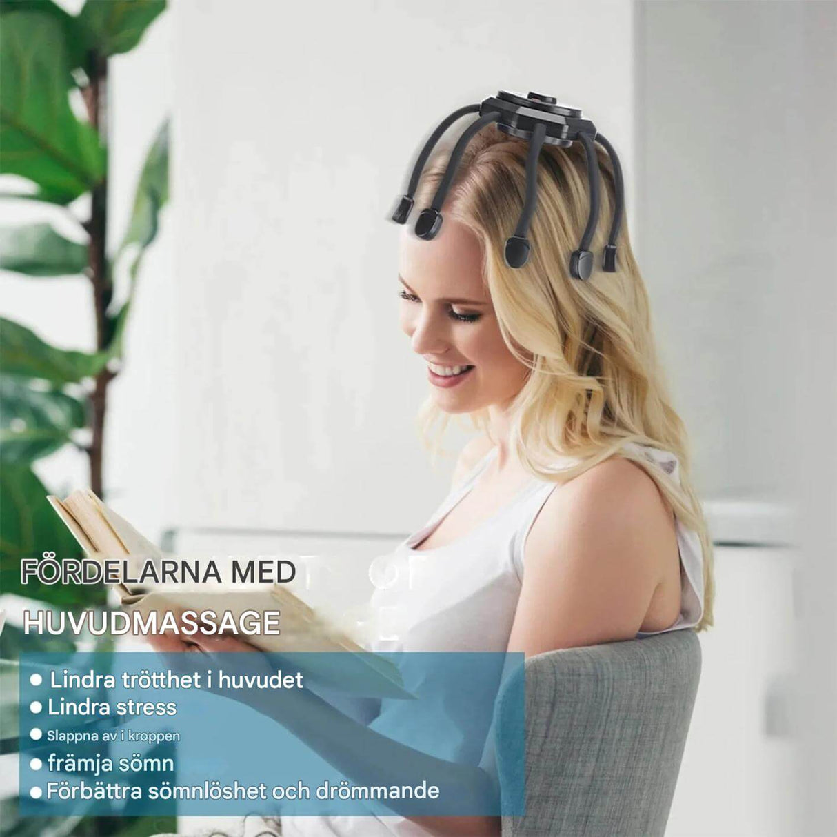 CalmNest - Trådlös Elektrisk Huvudmassager för Avkoppling & Välbefinnande