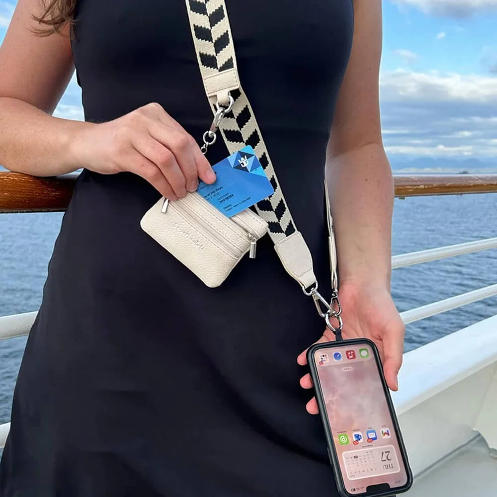 Justerbar Telefonrem Med Glidelås - Crossbody Mobilrem for Kvinner