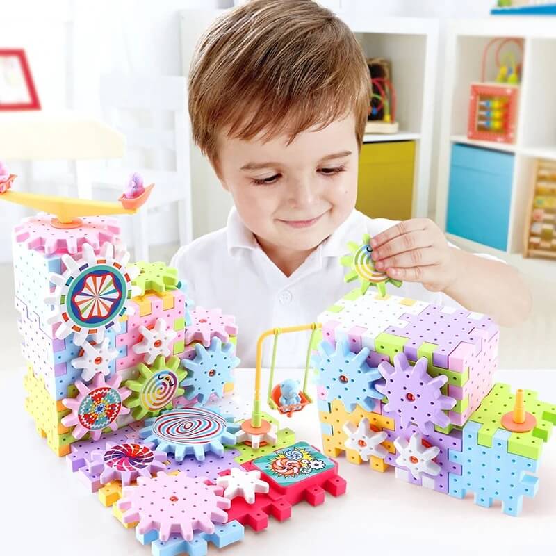 Maquette de construction électrique – Puzzle 3D avec engrenages pour enfants