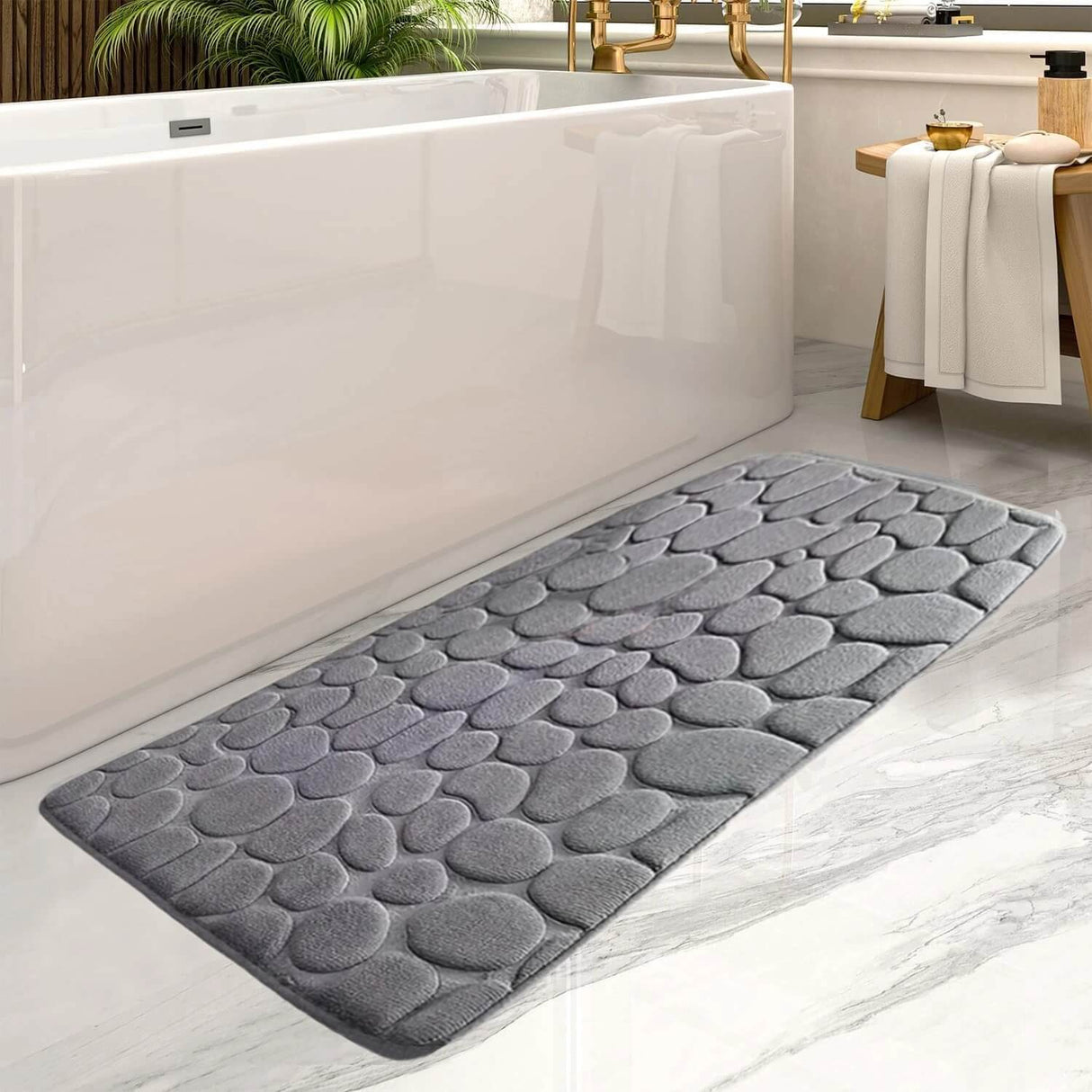 VelvioMat – Stor Badrumsmatta i Memory Foam | Halkfri, Mjuk & Absorberande Matta för Hemmet