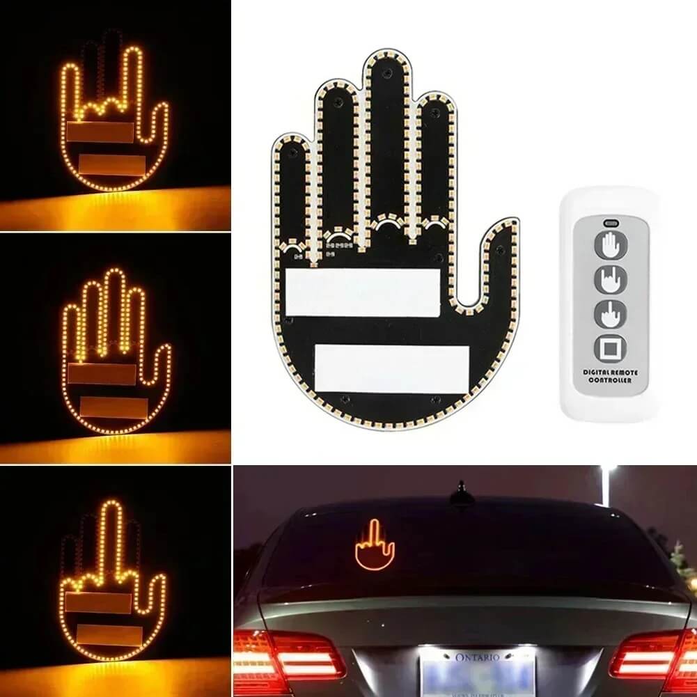 GlowHand – Rolig Handlampa för Bilen med Fjärrkontroll | Visa Ditt Humör i Trafiken på Ett Lysande Sätt