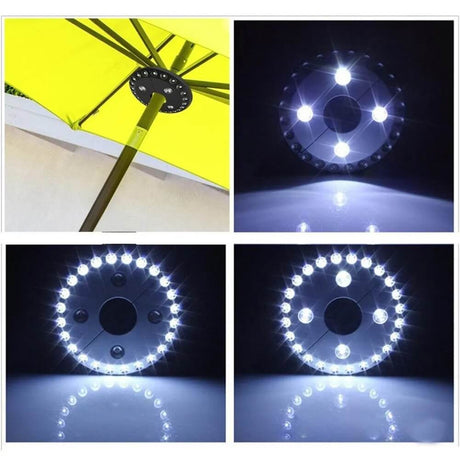 LumaGlow – Bärbar 24+4LED Parasollampa för Utomhusbruk