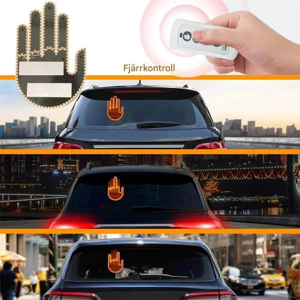 GlowHand – Rolig Handlampa för Bilen med Fjärrkontroll | Visa Ditt Humör i Trafiken på Ett Lysande Sätt