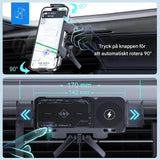 ChargeMount - Justerbar Smart Biltelefonhållare med 15W Trådlös Laddningsplatta för Fällbara Skärmar