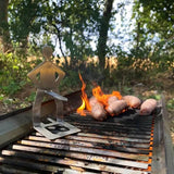 Sausbro - Bärbar korvhållare i rostfritt stål för camping, grill och picknick 5st