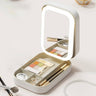 GlamVault – Trousse de maquillage pratique pour les voyages avec miroir LED intégré | Un rangement pratique et élégant