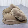 Chaussons d'hiver pour femme avec doublure en polaire –  Semelle épaisse