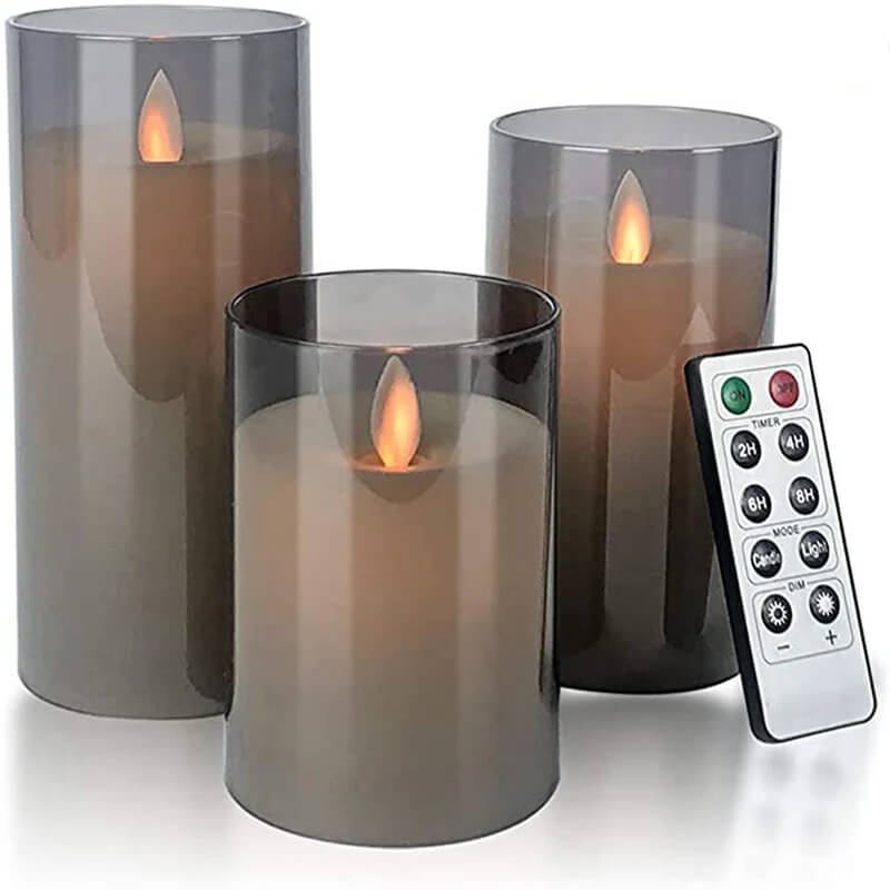 Glowelle - LED-vaxljus med Realistisk Flameffekt med Fjärrkontroll och Dimmer