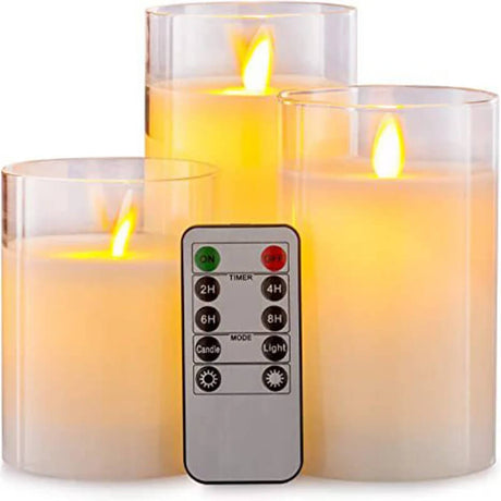 Glowelle - LED-vaxljus med Realistisk Flameffekt med Fjärrkontroll och Dimmer