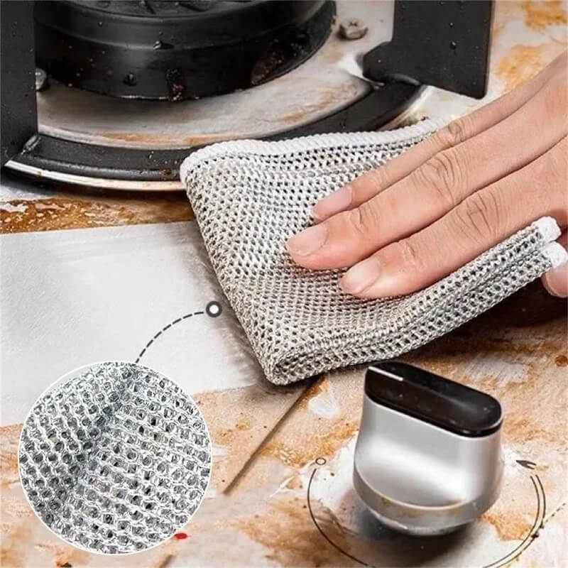 ScrubMaster - Éponge multifonctionnelle en fil d'acier, réutilisable<tamp>et efficace</tamp>