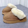 Chaussons d'hiver pour femme avec doublure en polaire –  Semelle épaisse