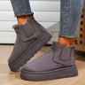 Bottines d'hiver antidérapantes, chaudes et doublées, confortables et à semelles plates