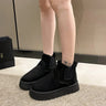 Bottines d'hiver antidérapantes, chaudes et doublées, confortables et à semelles plates