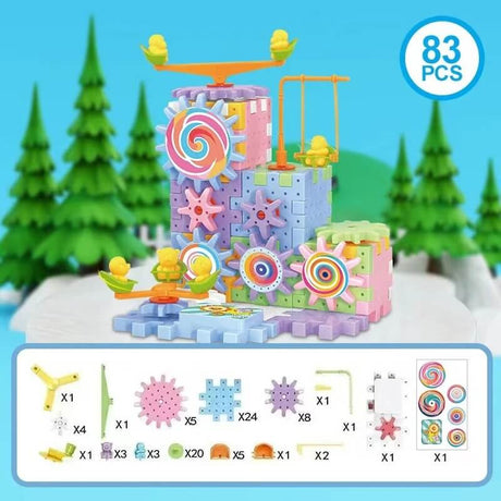 Maquette de construction électrique – Puzzle 3D avec engrenages pour enfants