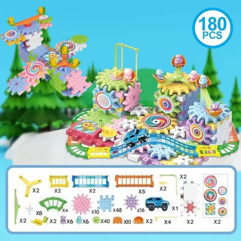 Maquette de construction électrique – Puzzle 3D avec engrenages pour enfants