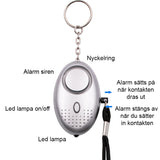 Petite alarme anti-agression 130 dB, 60 min