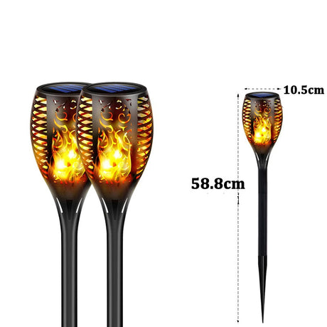 Solcellsdriven LED Lykta för Utomhusbruk | IP65 Vattentät Trädgårdsfackla med Flammeffekt – Energisnål & Automatisk Tändning